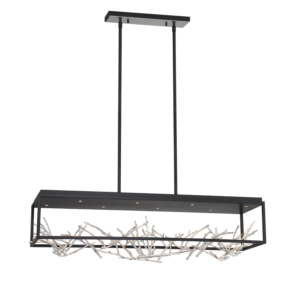 Suspension linéaire Aerie Argent-Noir Mix – vue 2