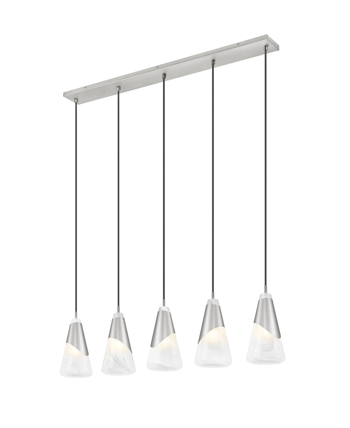 Suspension linéaire Aimie Nickel brossé, 6", nombre ampoules 5 – vue 2