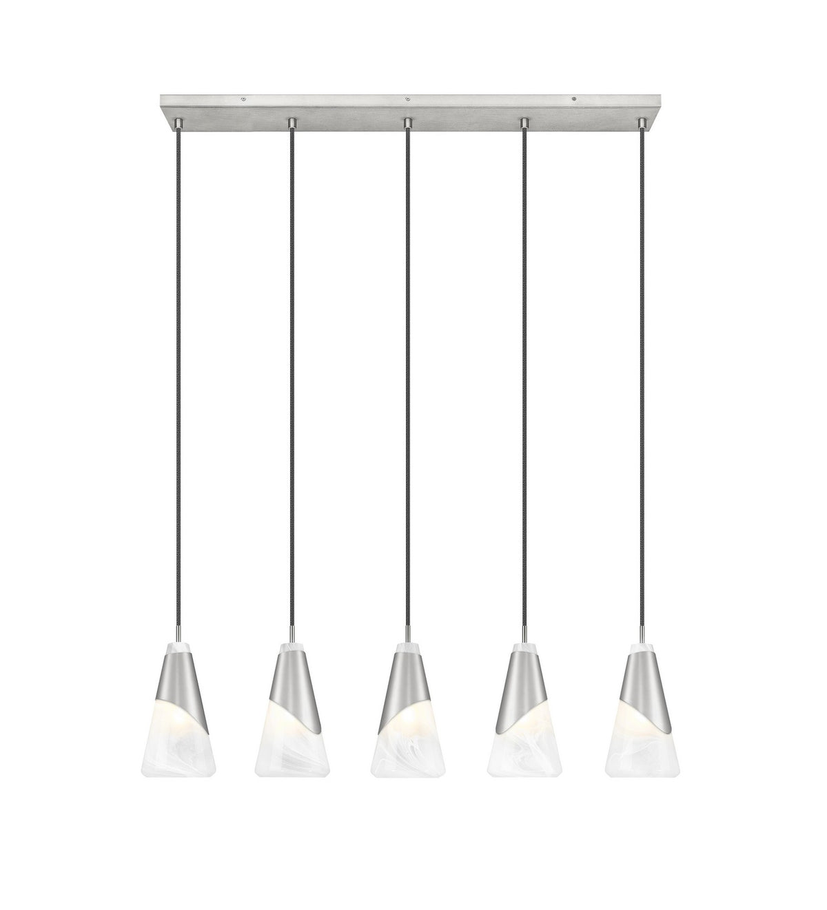 Suspension linéaire Aimie Nickel brossé, 6", nombre ampoules 5 – vue 3