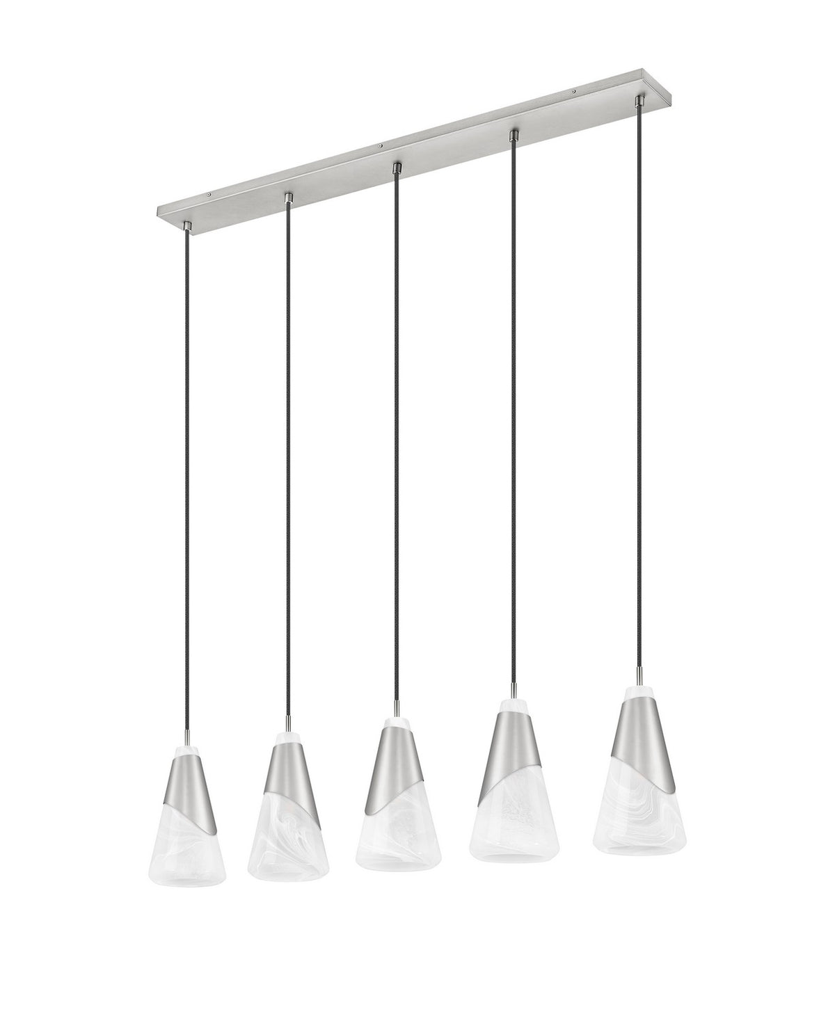 Suspension linéaire Aimie Nickel brossé, 6", nombre ampoules 5 – vue 5