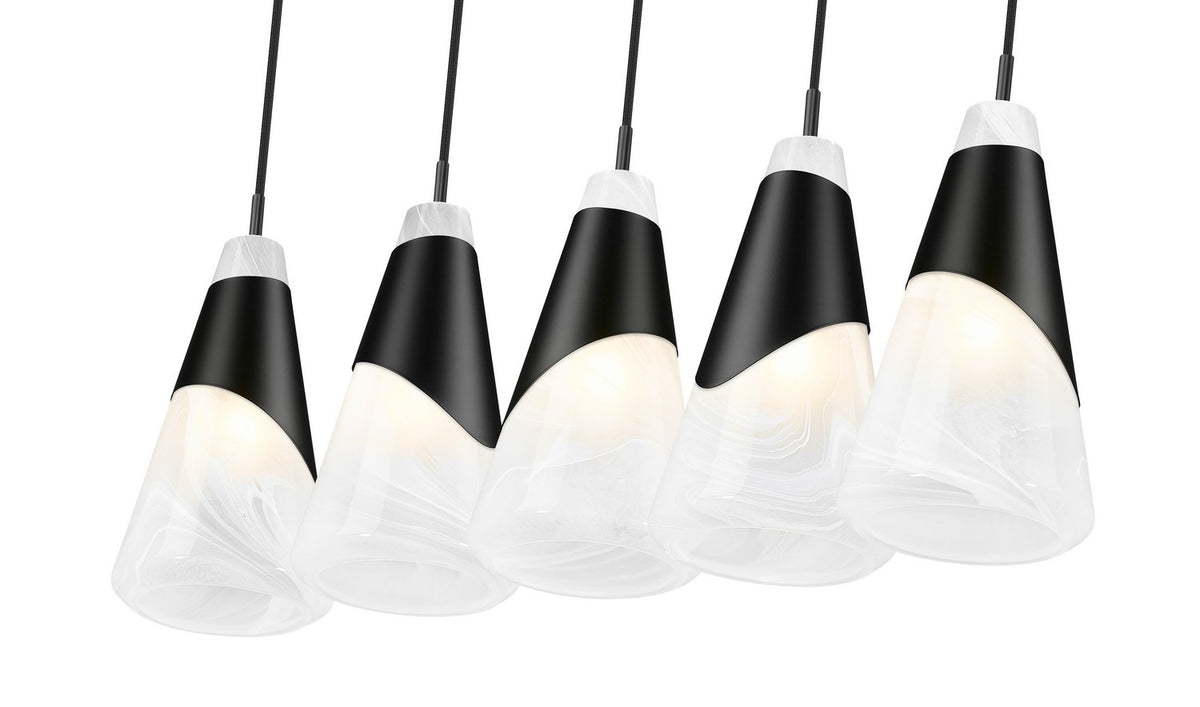 Suspension linéaire Aimie Noir mat, 6", nombre ampoules 5 – vue 4