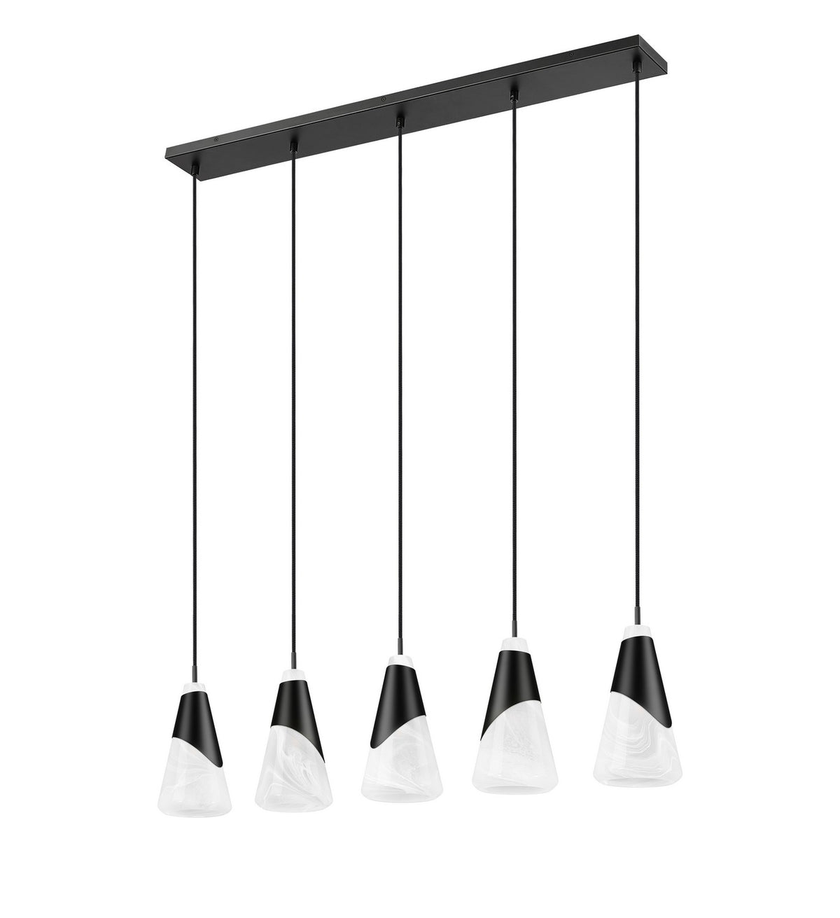 Suspension linéaire Aimie Noir mat, 6", nombre ampoules 5 – vue 5