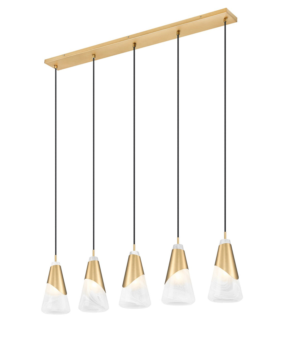 Suspension linéaire Aimie Or moderne, 6", nombre ampoules 5 – vue 2