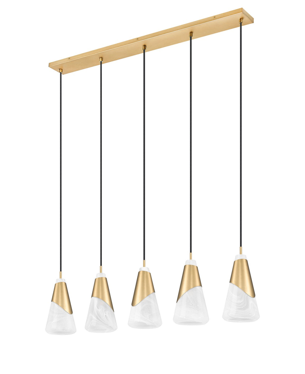 Suspension linéaire Aimie Or moderne, 6", nombre ampoules 5 – vue 5