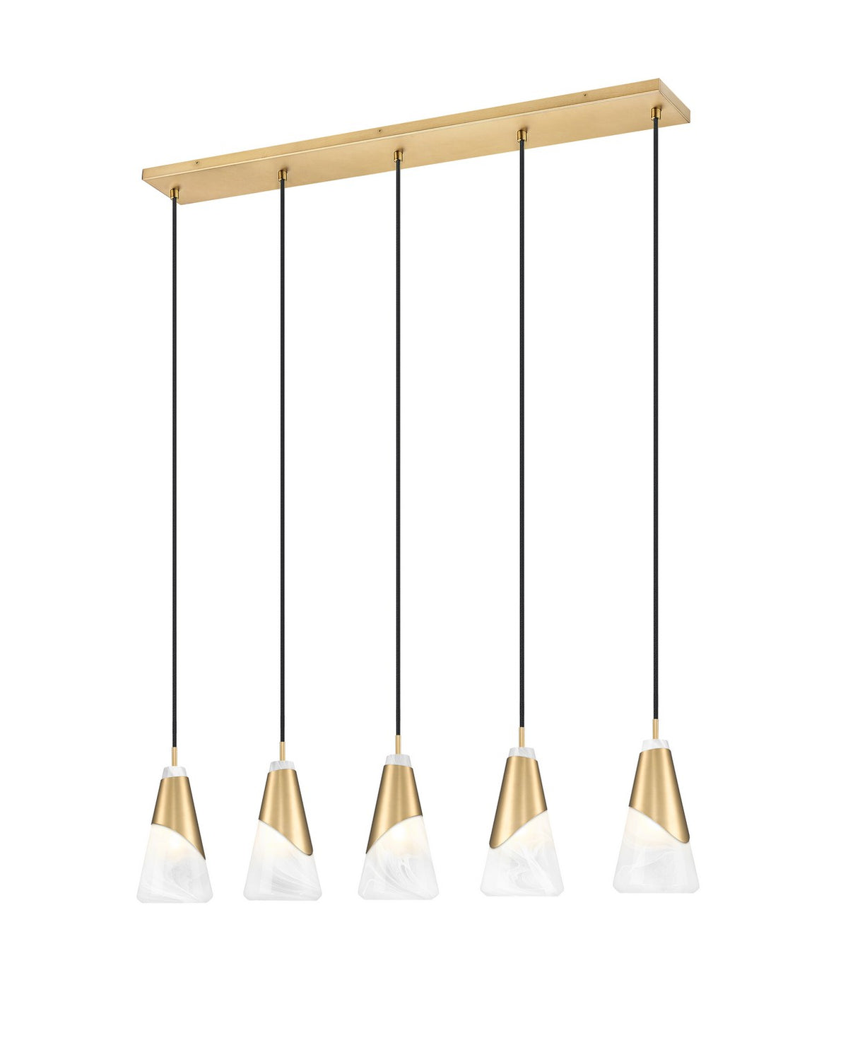 Suspension linéaire Aimie Or moderne, 6", nombre ampoules 5 – Z-Lite