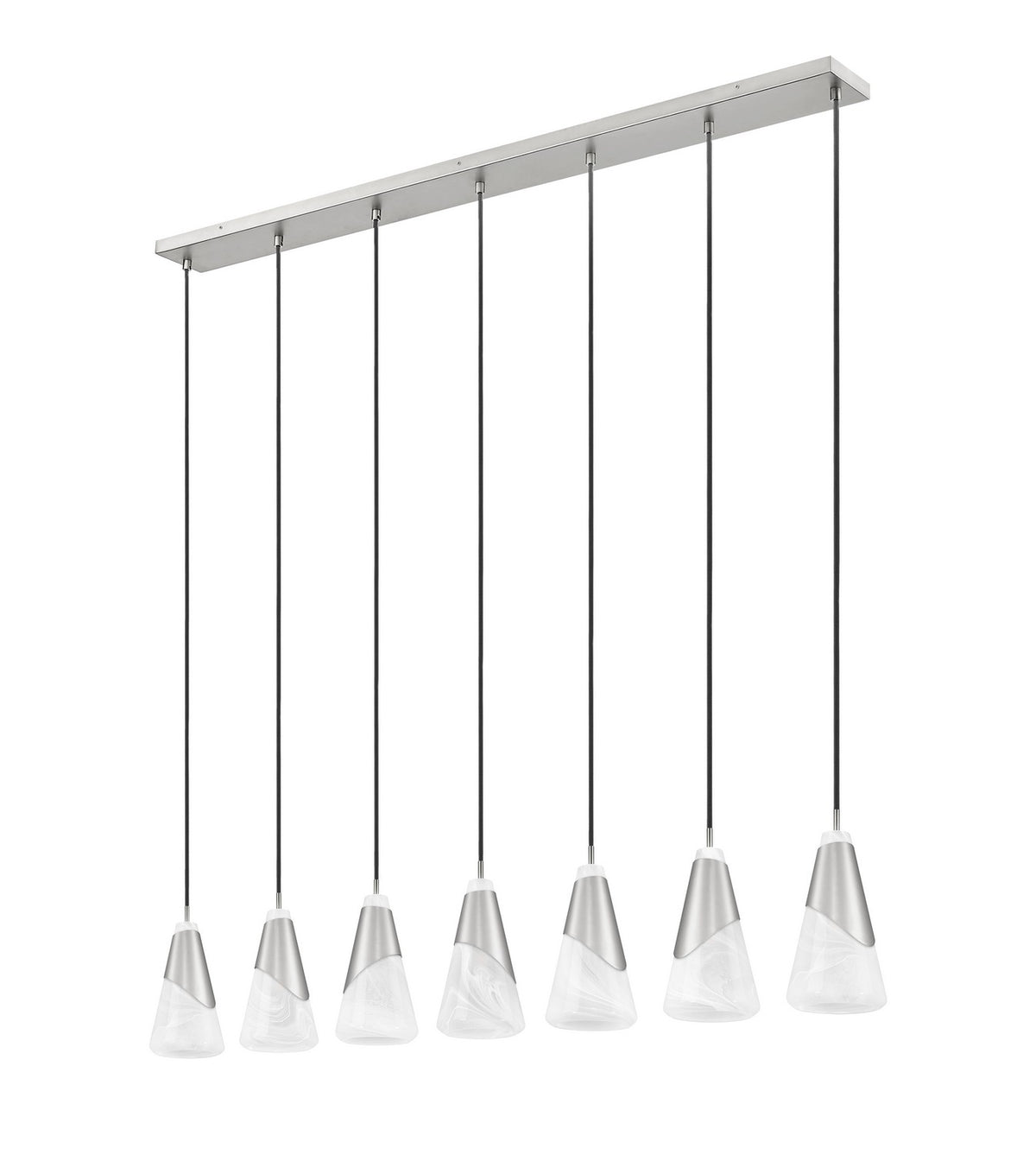 Suspension linéaire Aimie Nickel brossé, 6", nombre ampoules 7 – vue 5