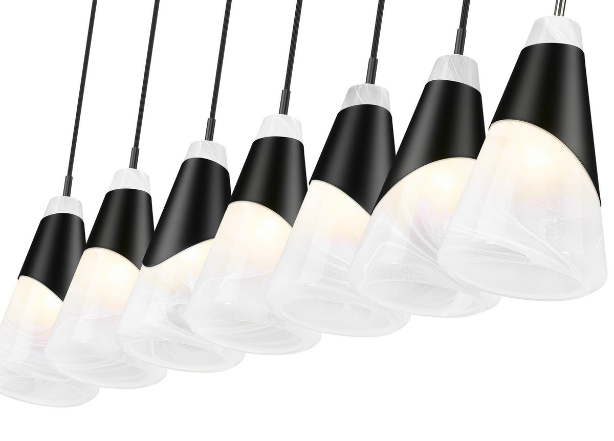 Suspension linéaire Aimie Noir mat, 6", nombre ampoules 7 – vue 4