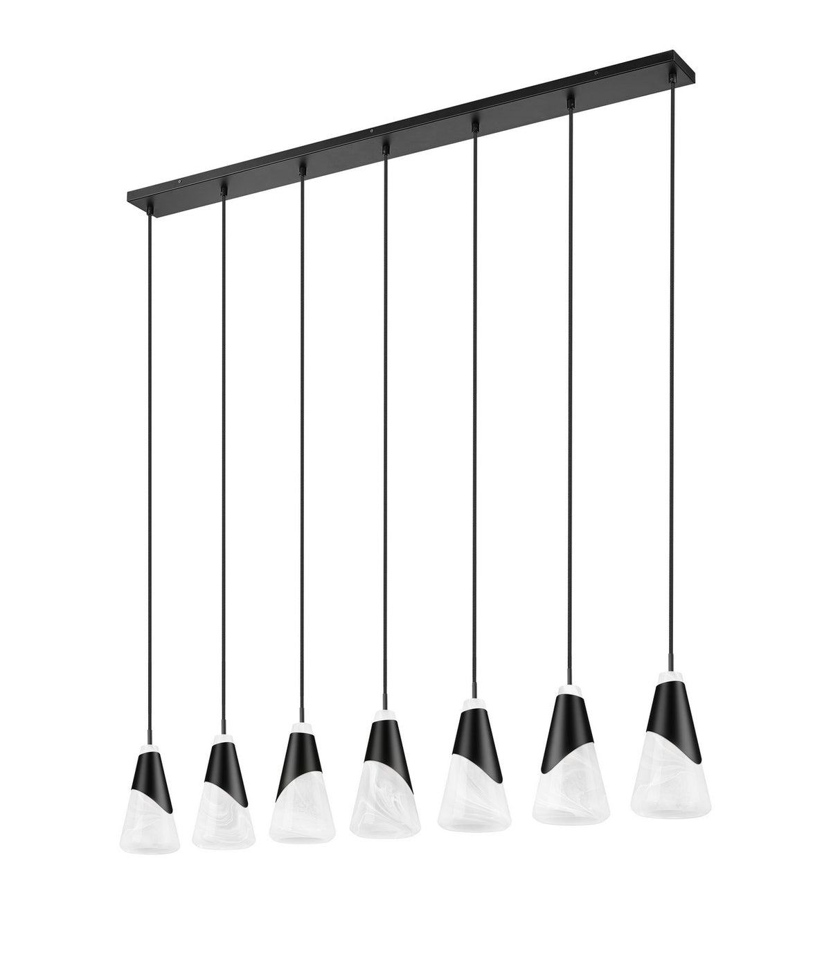 Suspension linéaire Aimie Noir mat, 6", nombre ampoules 7 – vue 5