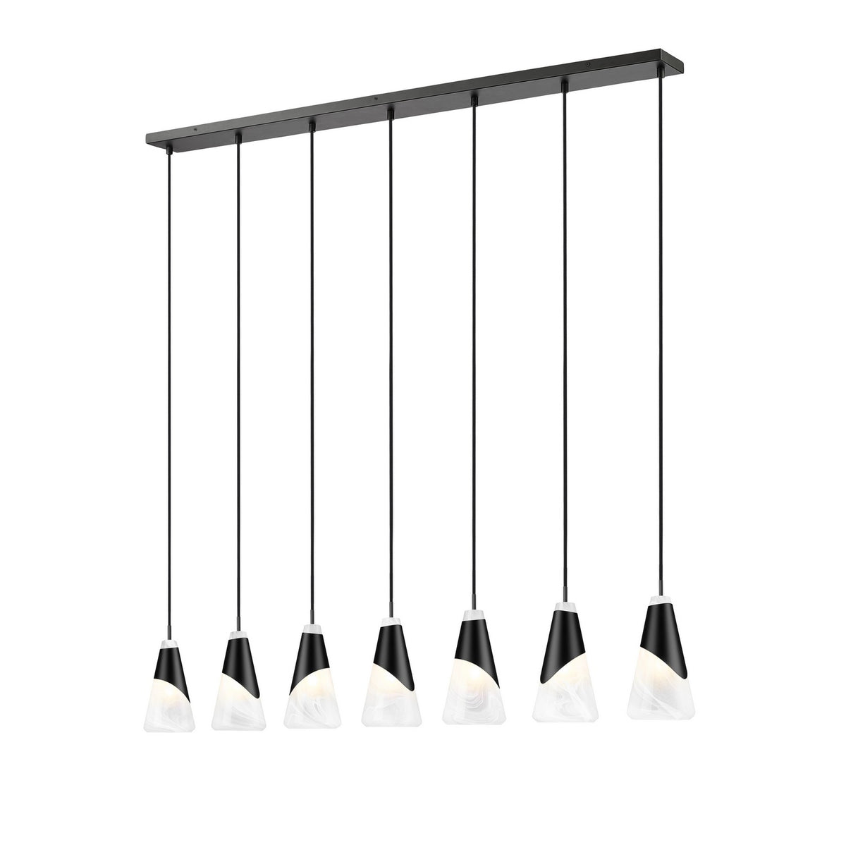 Suspension linéaire Aimie Noir mat, 6", nombre ampoules 7 – Z-Lite