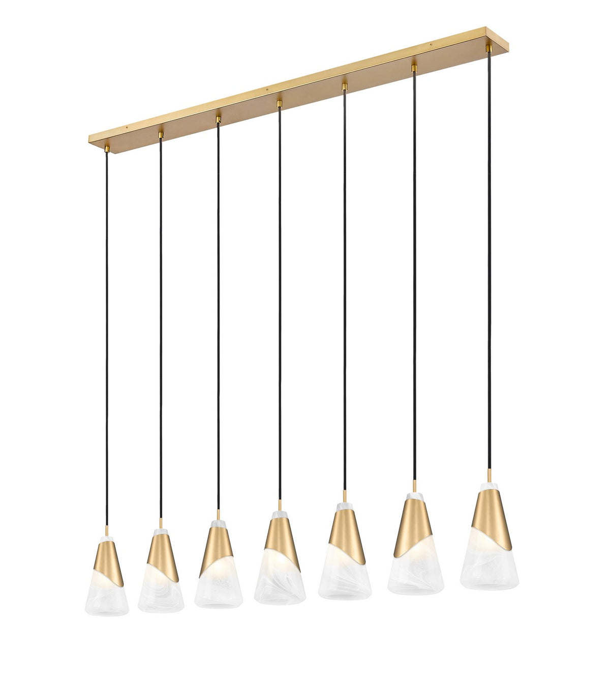 Suspension linéaire Aimie Or moderne, 6", nombre ampoules 7 – vue 2