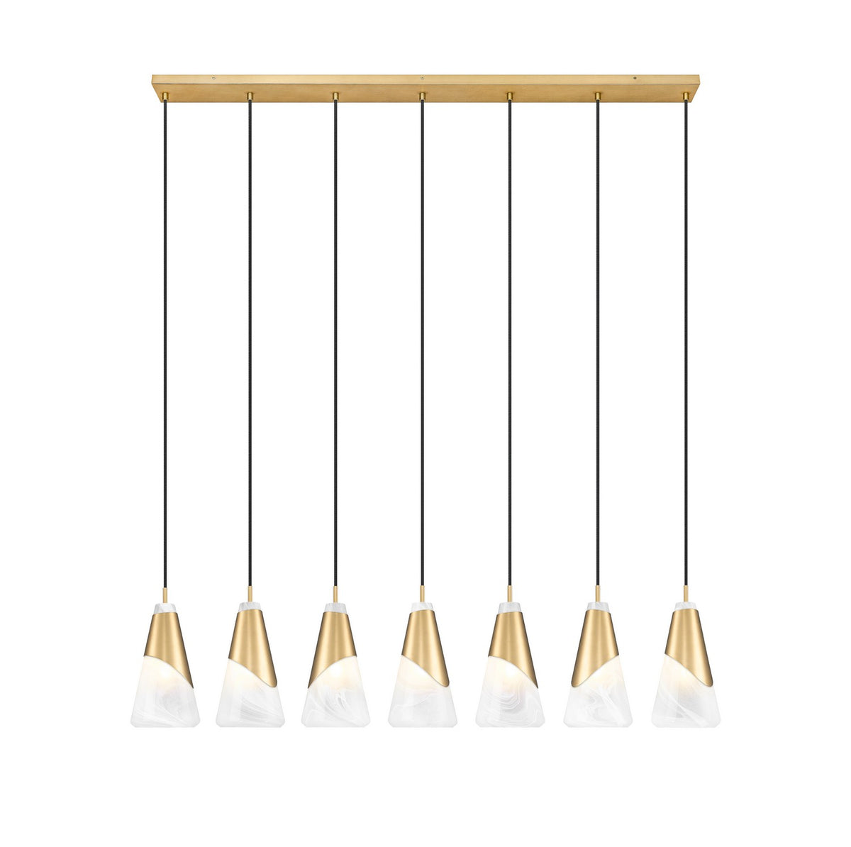 Suspension linéaire Aimie Or moderne, 6", nombre ampoules 7 – vue 3