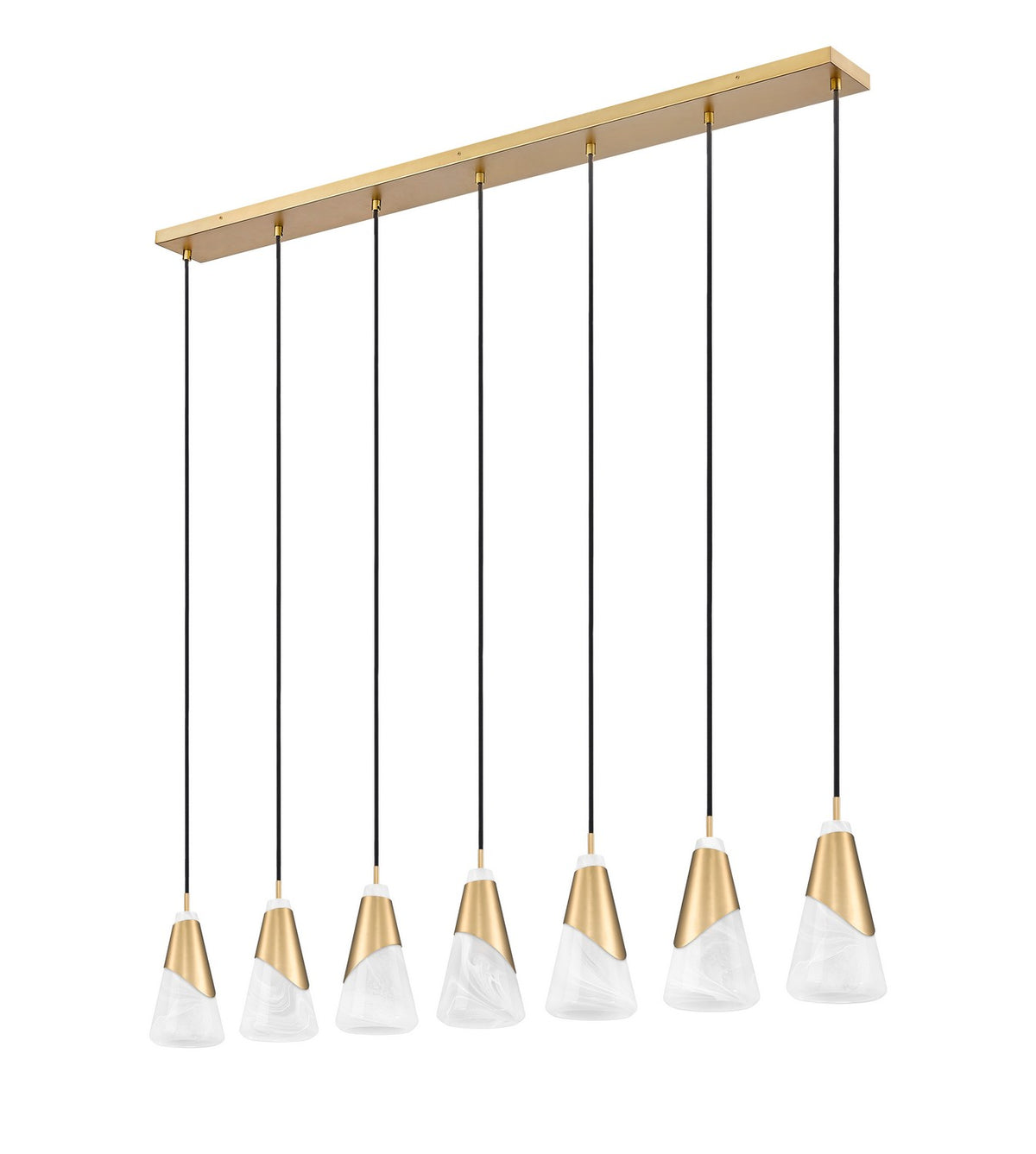 Suspension linéaire Aimie Or moderne, 6", nombre ampoules 7 – vue 5
