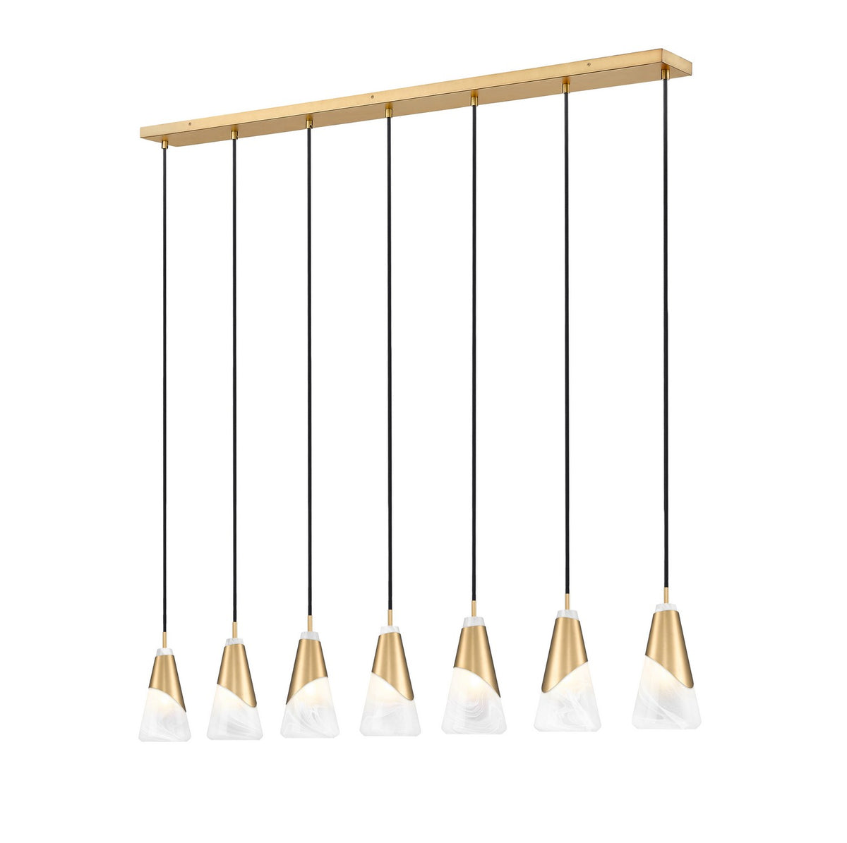 Suspension linéaire Aimie Or moderne, 6", nombre ampoules 7 – Z-Lite
