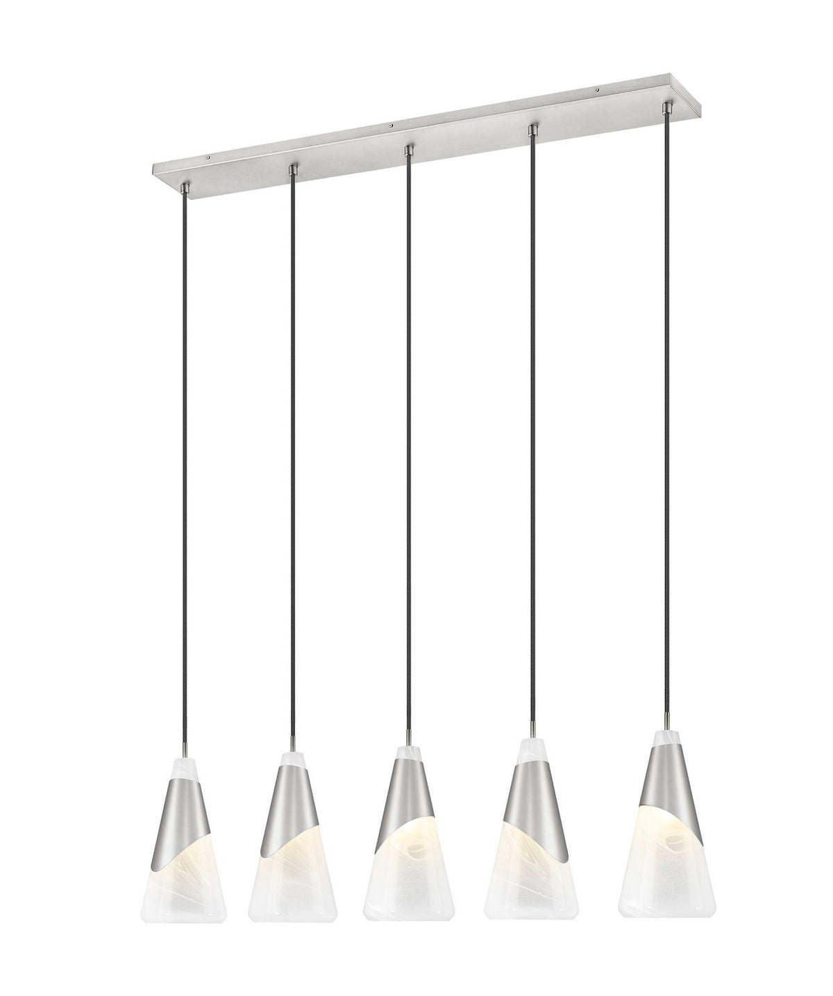 Suspension linéaire Aimie Nickel brossé, 7", nombre ampoules 5 – Z-Lite