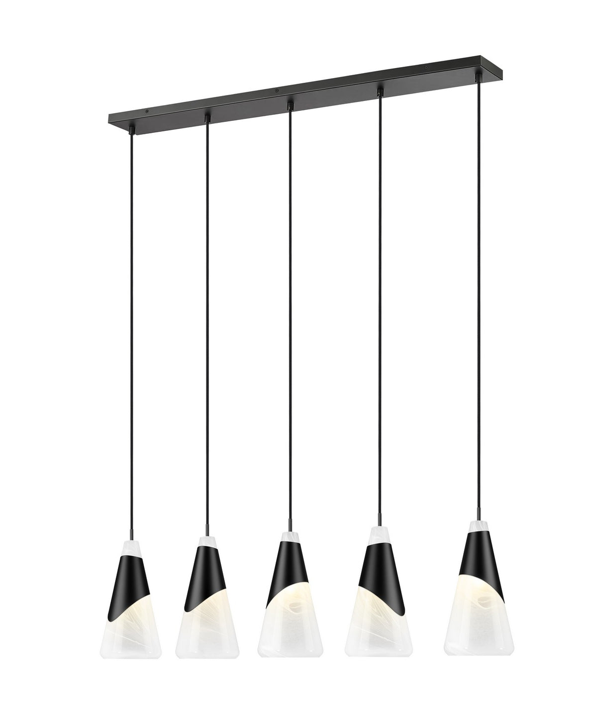 Suspension linéaire Aimie Noir mat, 7", nombre ampoules 5 – Z-Lite