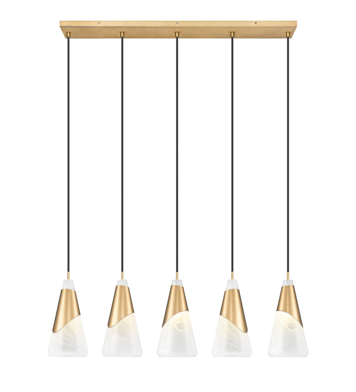 Suspension linéaire Aimie Or moderne, 7", nombre ampoules 5 – vue 3