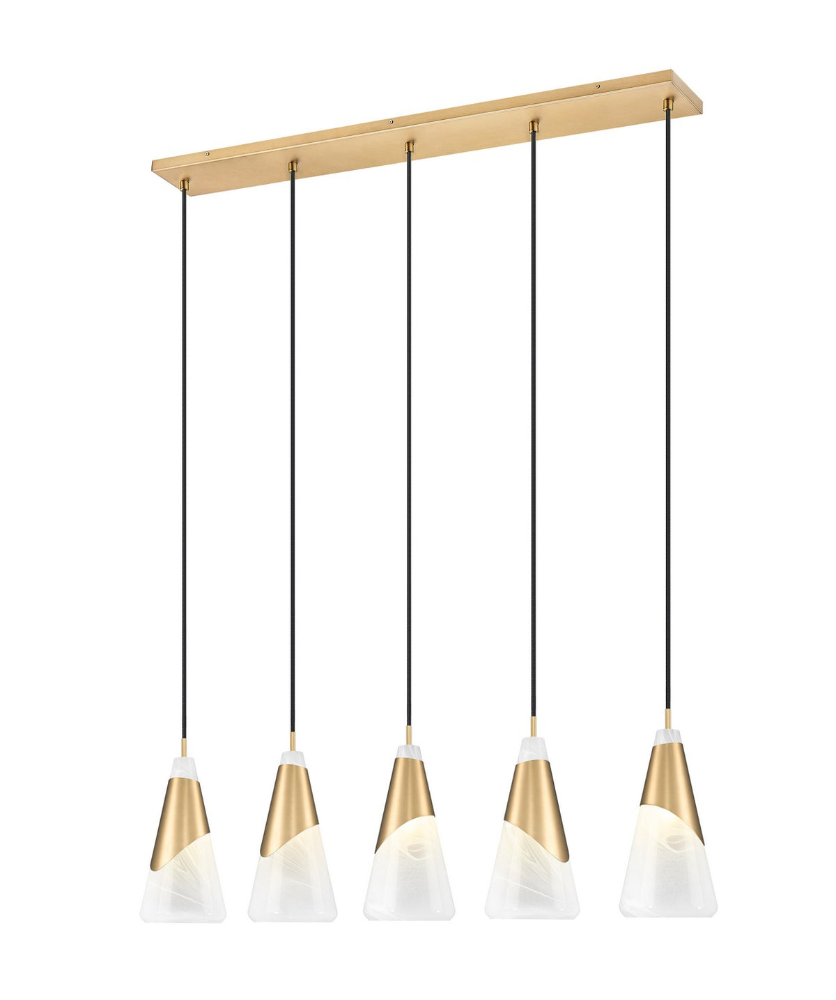Suspension linéaire Aimie Or moderne, 7", nombre ampoules 5 – Z-Lite