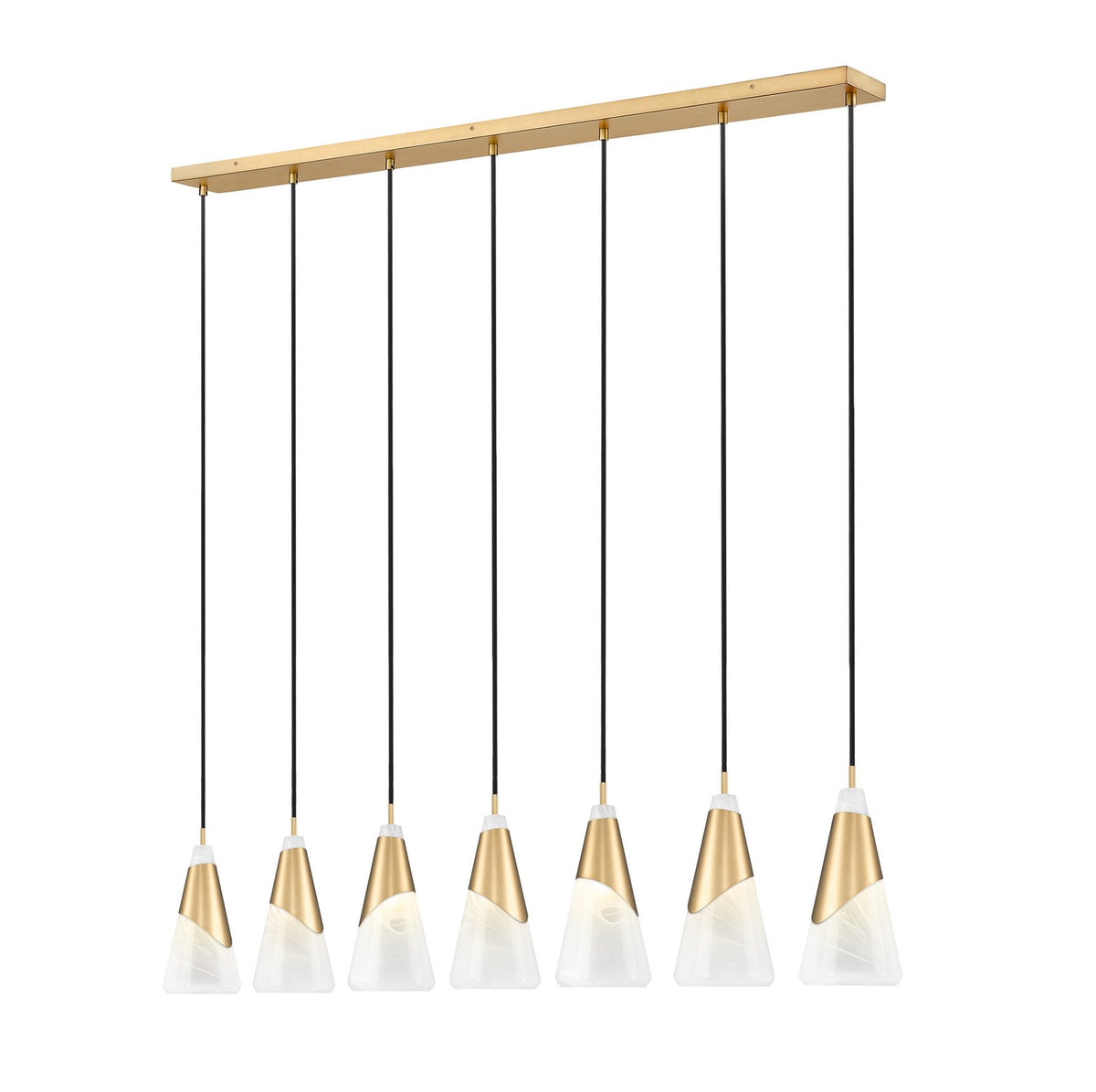 Suspension linéaire Aimie Or moderne, 7", nombre ampoules 7 – Z-Lite