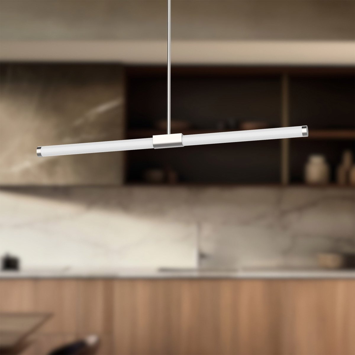 Suspension linéaire Akari - Nickel brossé 35 1/2" by Kuzco Lighting | Luminaires & cie