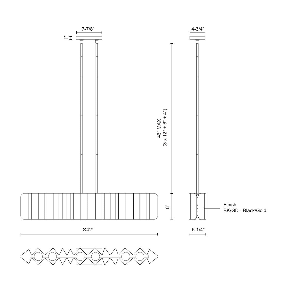 Suspension linéaire Akira - by Kuzco Lighting | Luminaires & cie