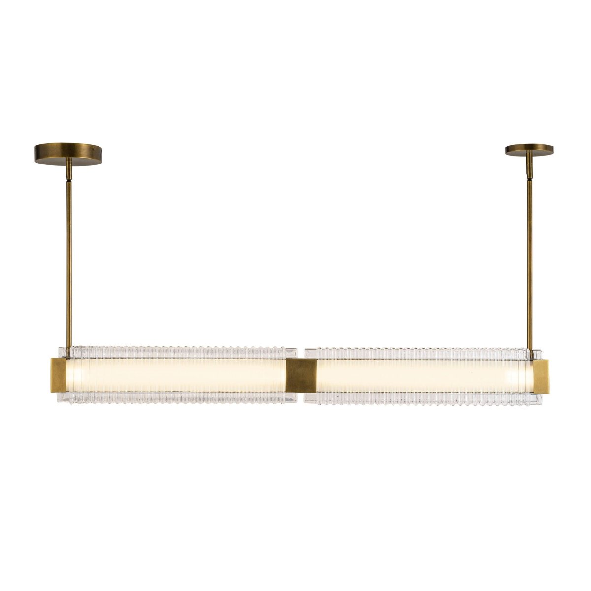 Suspension linéaire Alai - Laiton vintage by Alora Lighting | Luminaires & cie