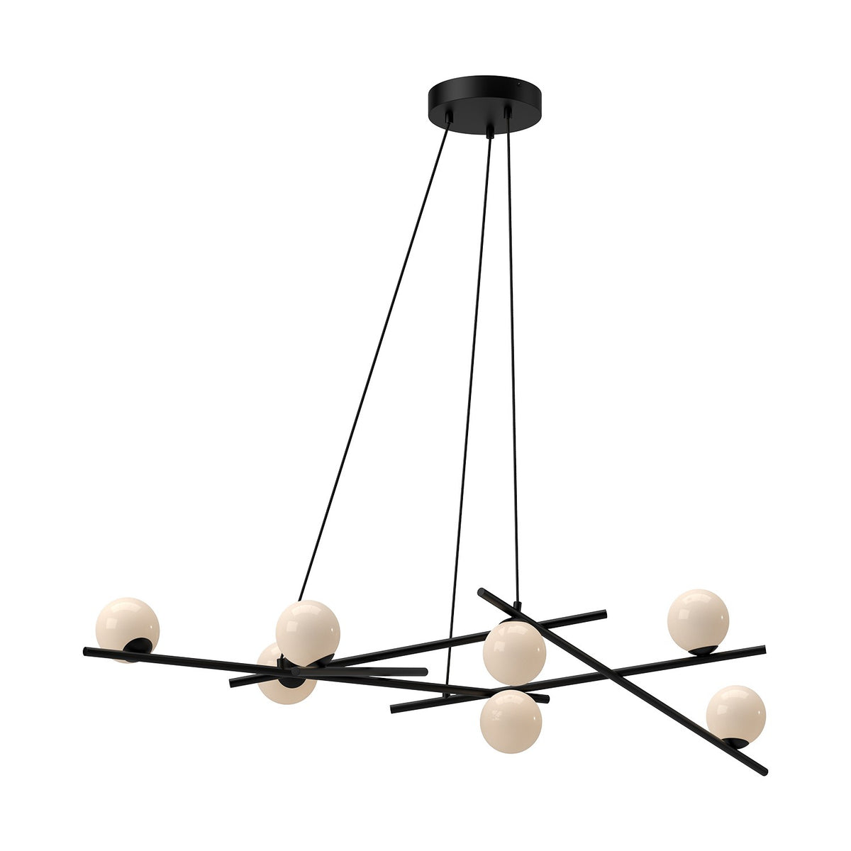 Suspension linéaire Amara Noir / Verre opale – Kuzco Lighting