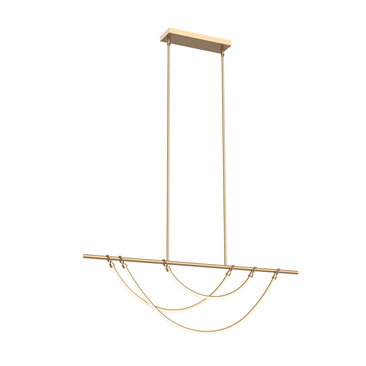 Suspension linéaire Aryas - Laiton vintage 48" by Alora Lighting | Luminaires & cie