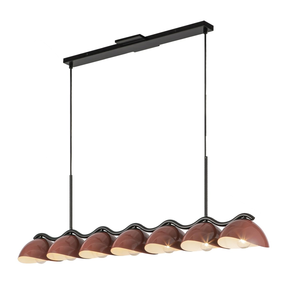 Suspension linéaire Atlas - Noir / Bourgogne by Kuzco Lighting | Luminaires & cie