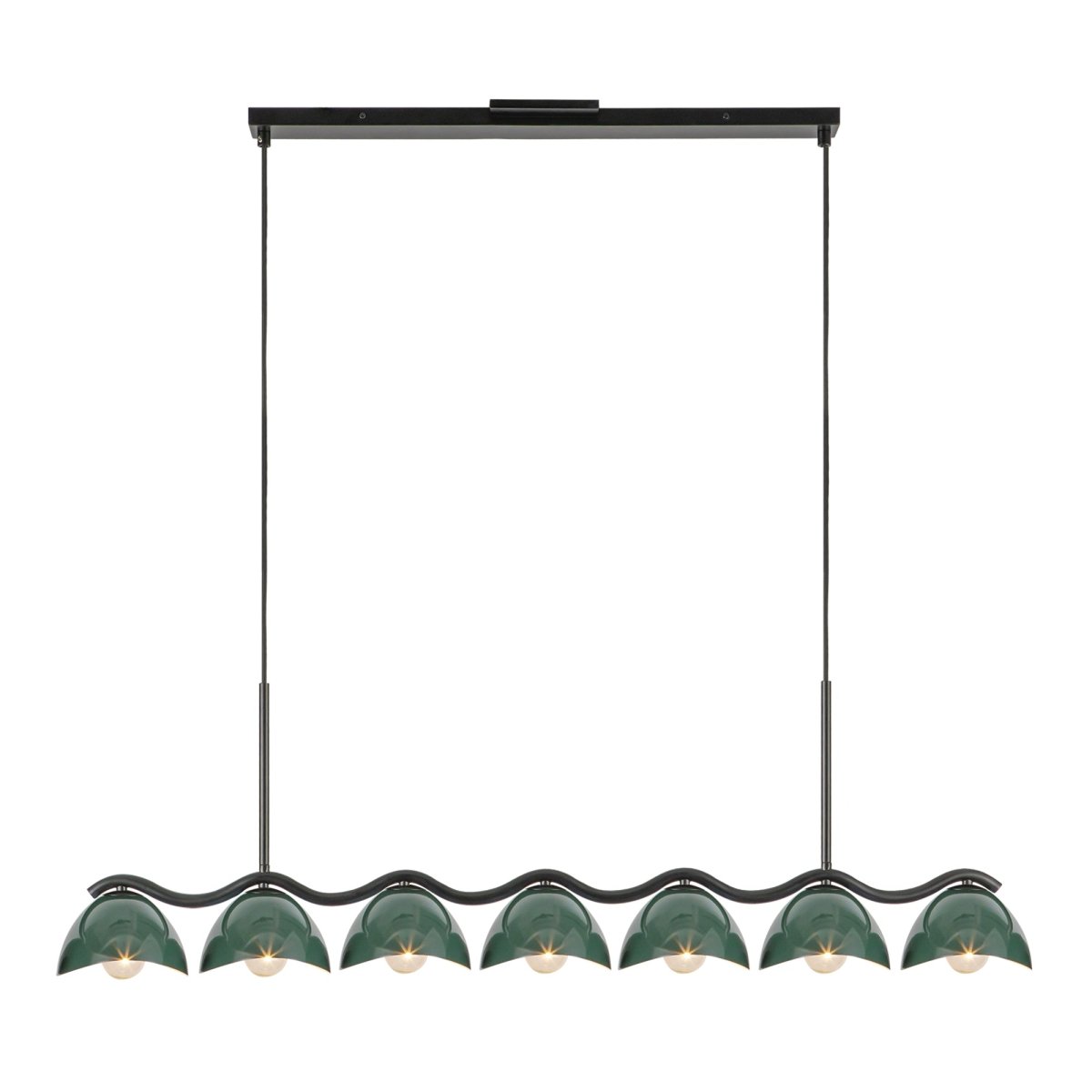 Suspension linéaire Atlas - Noir / pin vert by Kuzco Lighting | Luminaires & cie