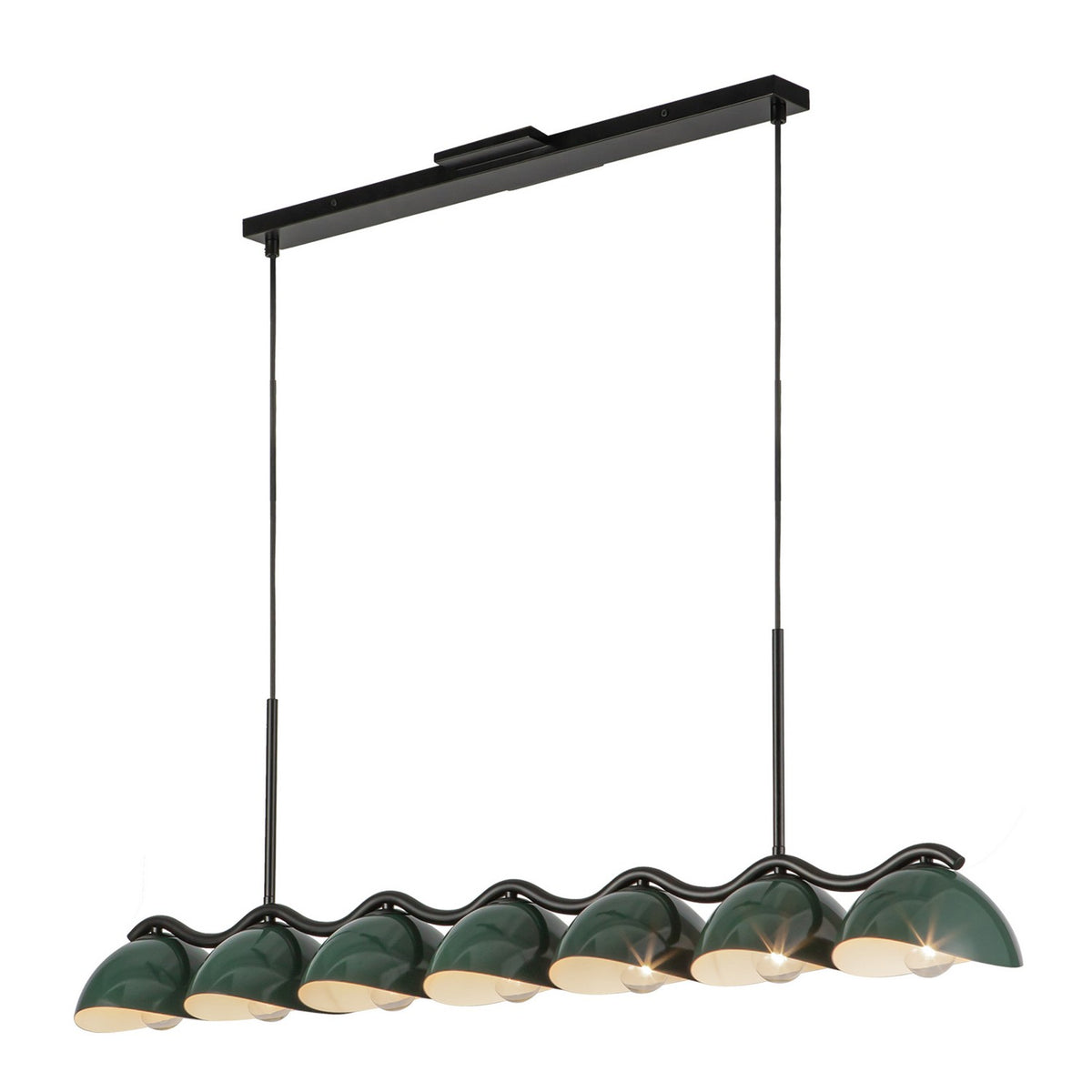 Suspension linéaire Atlas Noir / Vert sapin – Kuzco Lighting