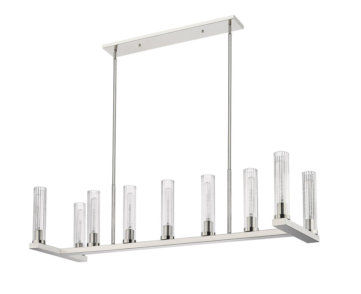 Suspension linéaire Beau Nickel poli, nombre ampoules 9 – vue 6