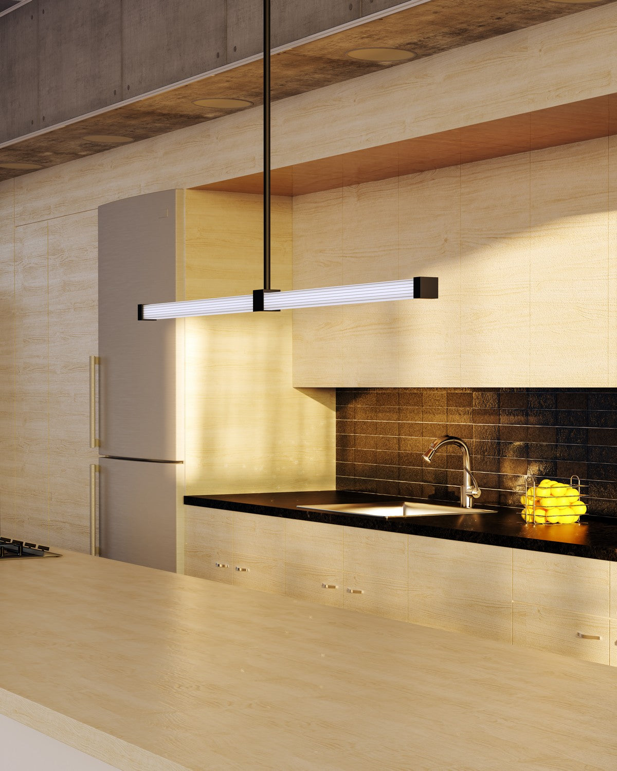 Suspension linéaire Blade Noir – vue 2