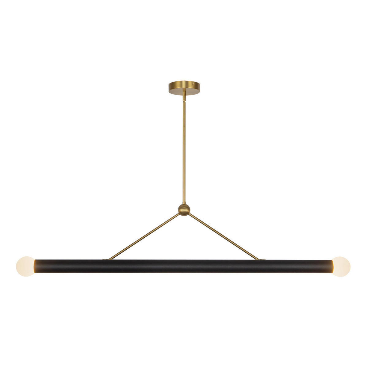 Suspension linéaire Calla Or brossé / Noir cuir végan, 3 1/4" – Kuzco Lighting