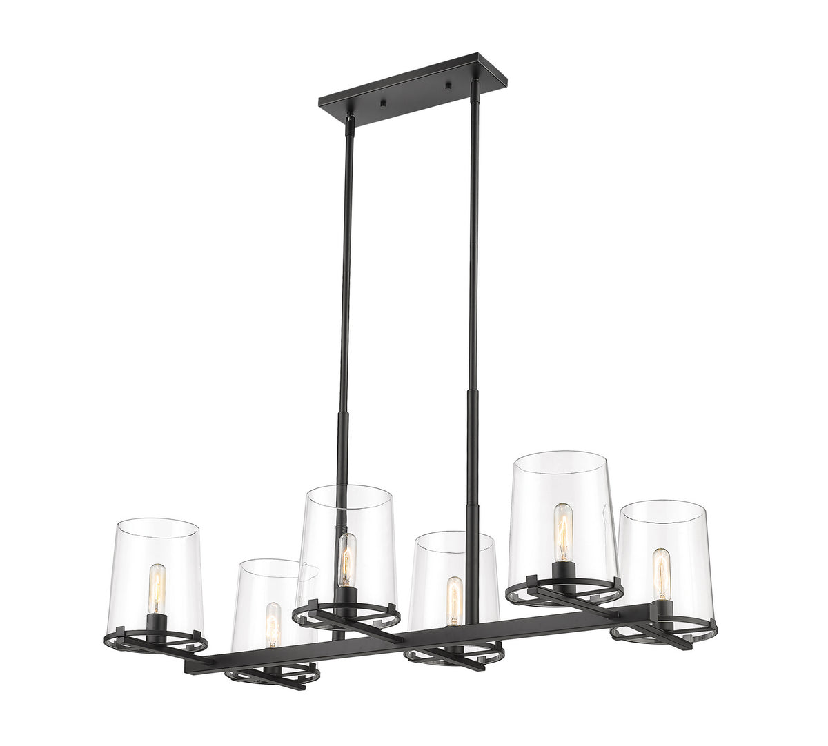 Suspension linéaire Callista Noir mat, nombre ampoules 6 – Z-Lite