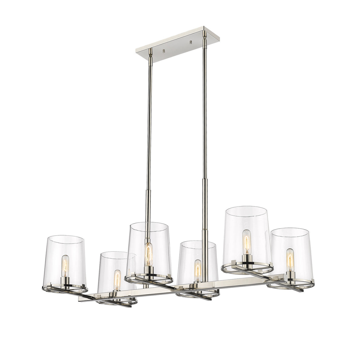 Suspension linéaire Callista Nickel poli, nombre ampoules 6 – Z-Lite
