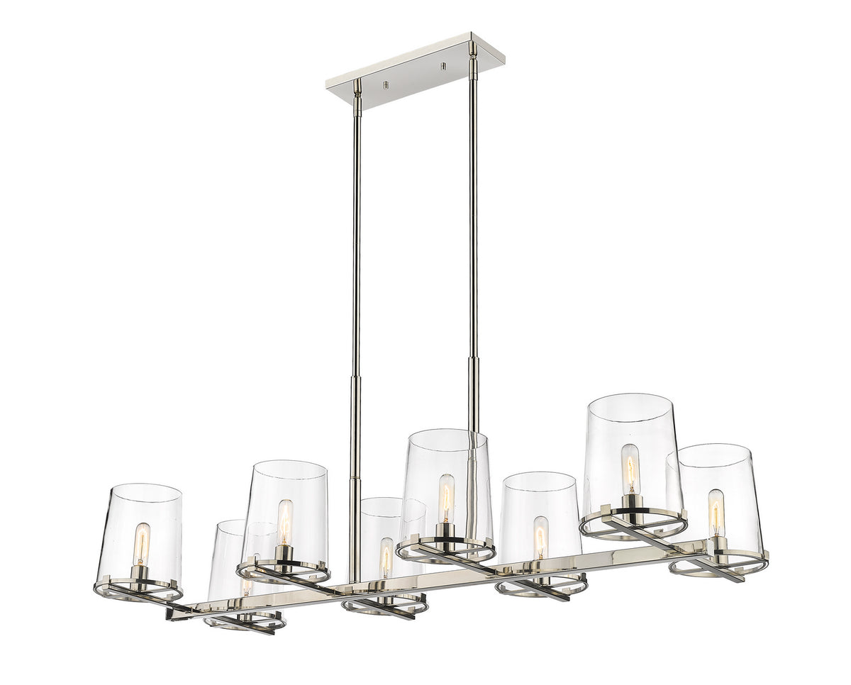 Suspension linéaire Callista Nickel poli, nombre ampoules 8 – Z-Lite