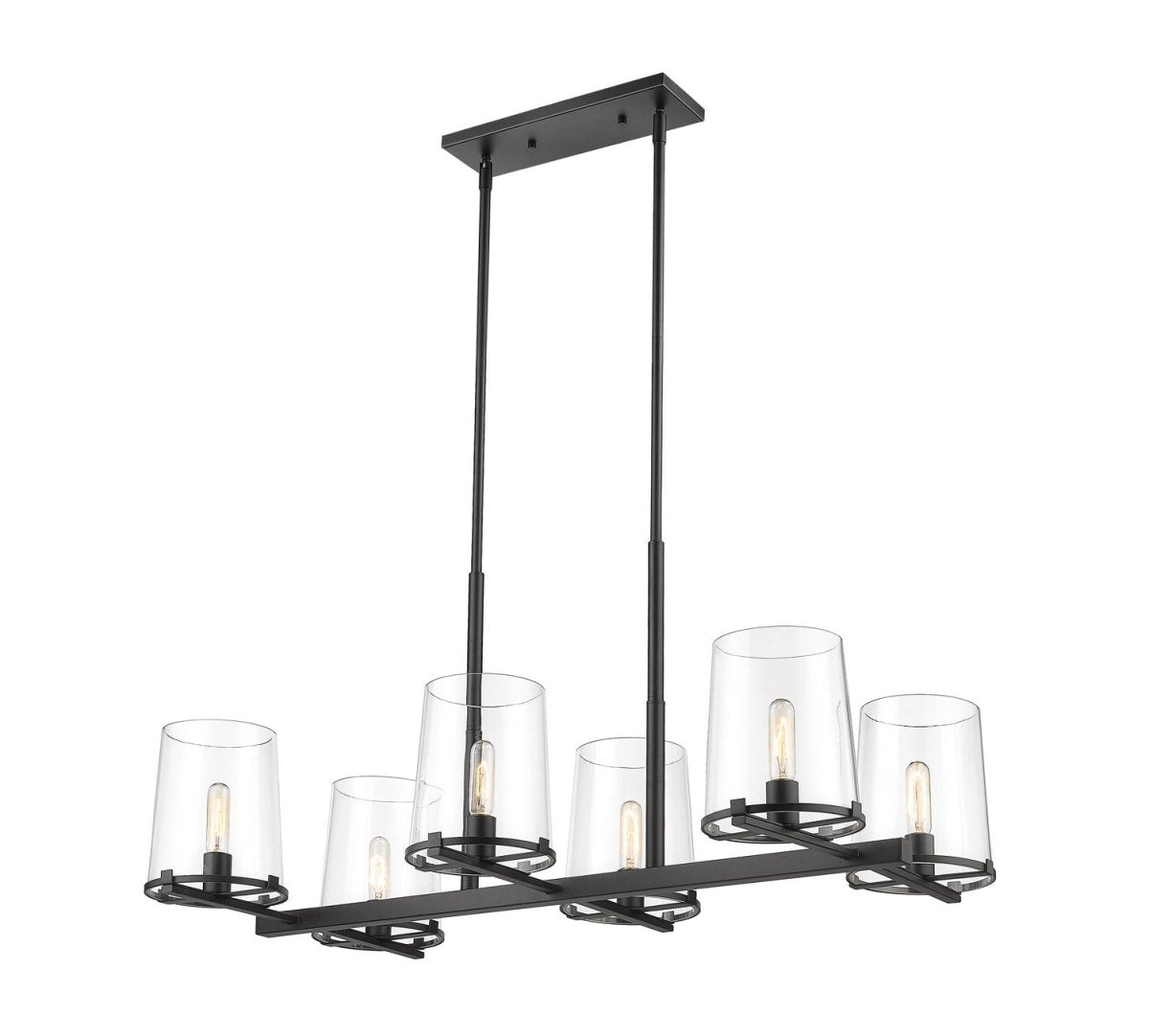 Suspension linéaire Callista - Noir mat 6 by Z-Lite | Luminaires & cie