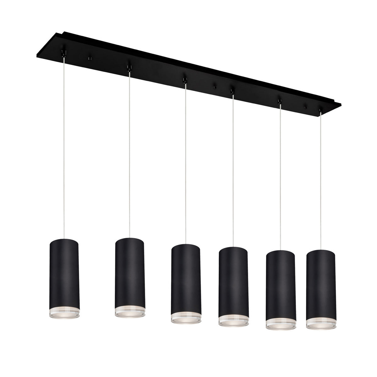 Suspension linéaire Cameo Noir, nombre ampoules 6 – Kuzco Lighting