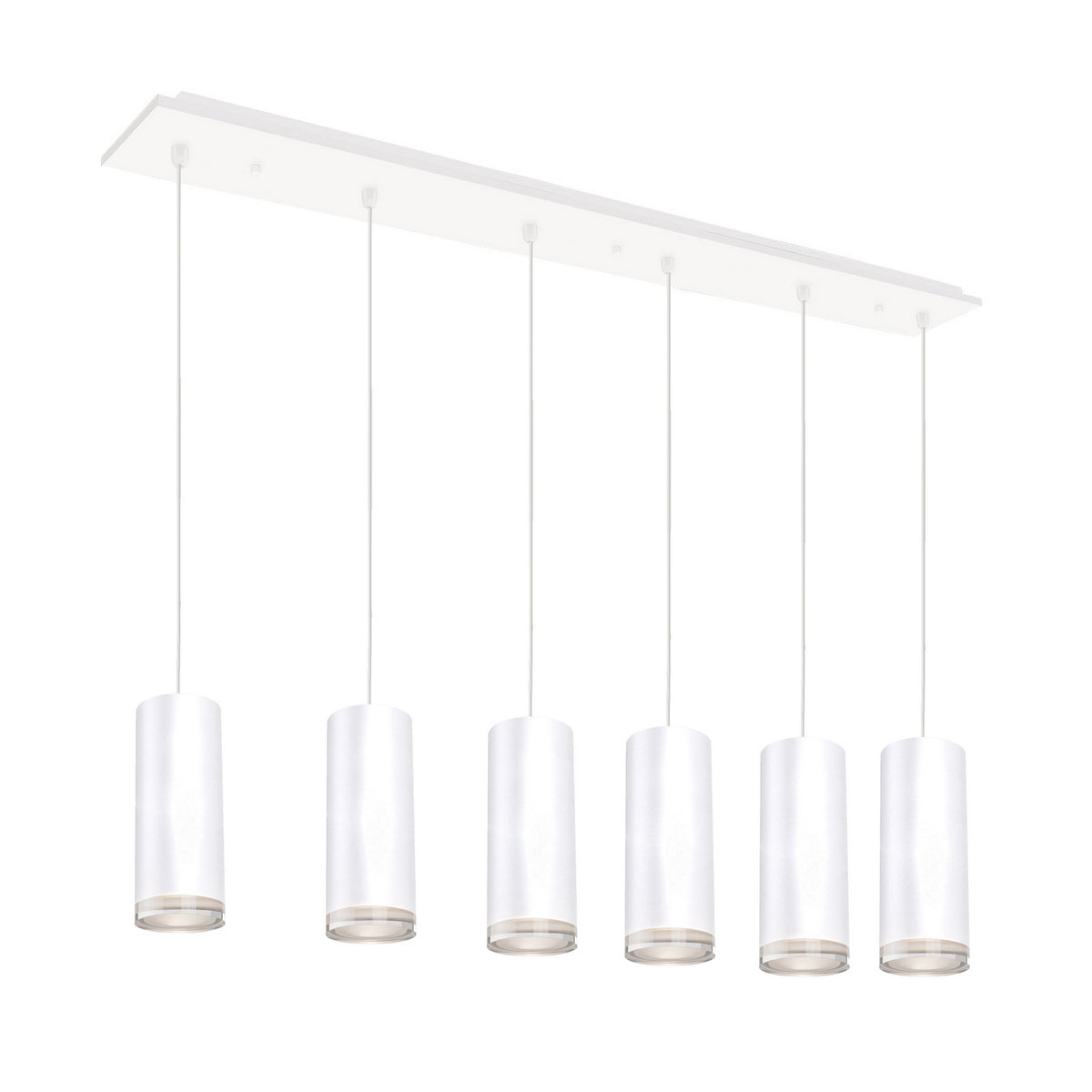 Suspension linéaire Cameo Blanc, nombre ampoules 6 – Kuzco Lighting