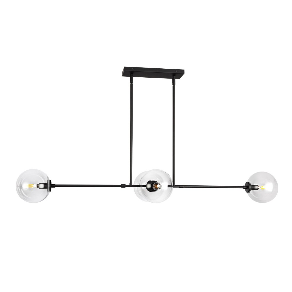 Suspension linéaire Cassia - Verre noir / transparent by Alora Lighting | Luminaires & cie