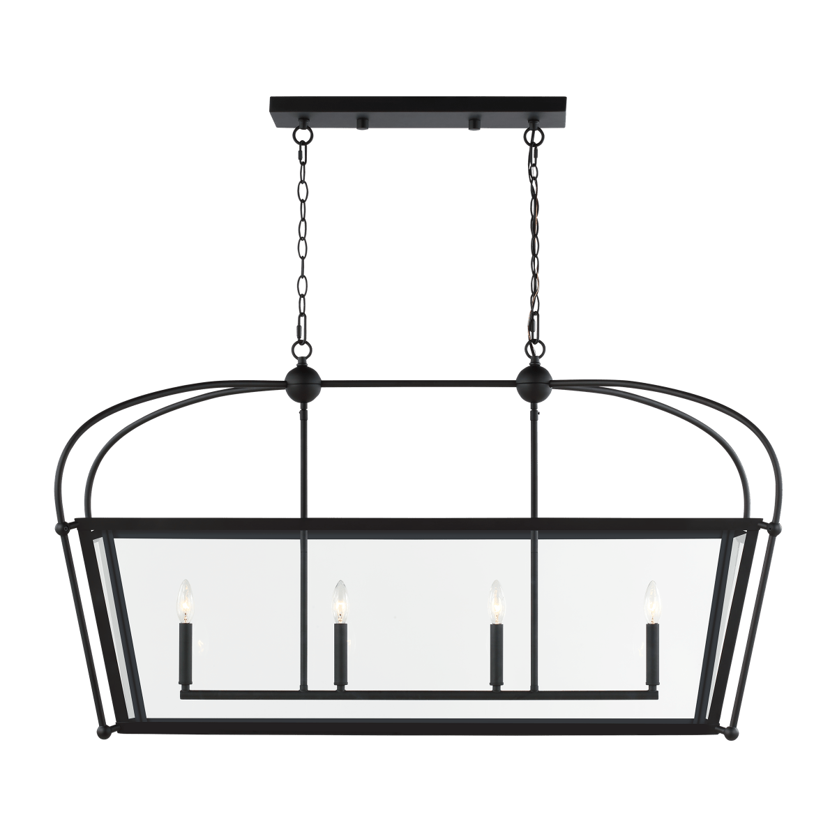 Suspension linéaire Charleston - Noir de minuit Ampoules DEL incluses by Visual Comfort Studio | Luminaires & cie