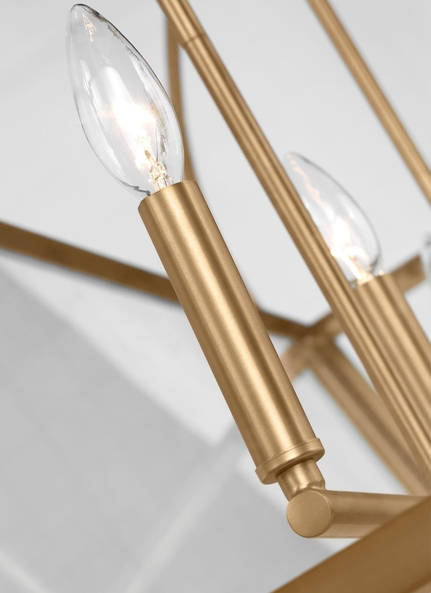 Suspension linéaire Charleston - Laiton satiné Ampoules DEL incluses by Visual Comfort Studio | Luminaires & cie