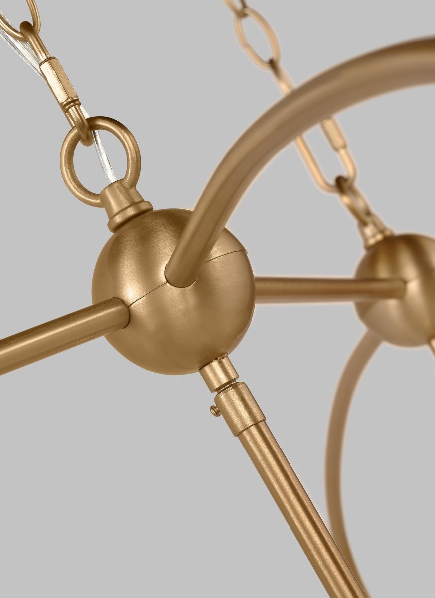 Suspension linéaire Charleston - Laiton satiné Ampoules DEL incluses by Visual Comfort Studio | Luminaires & cie