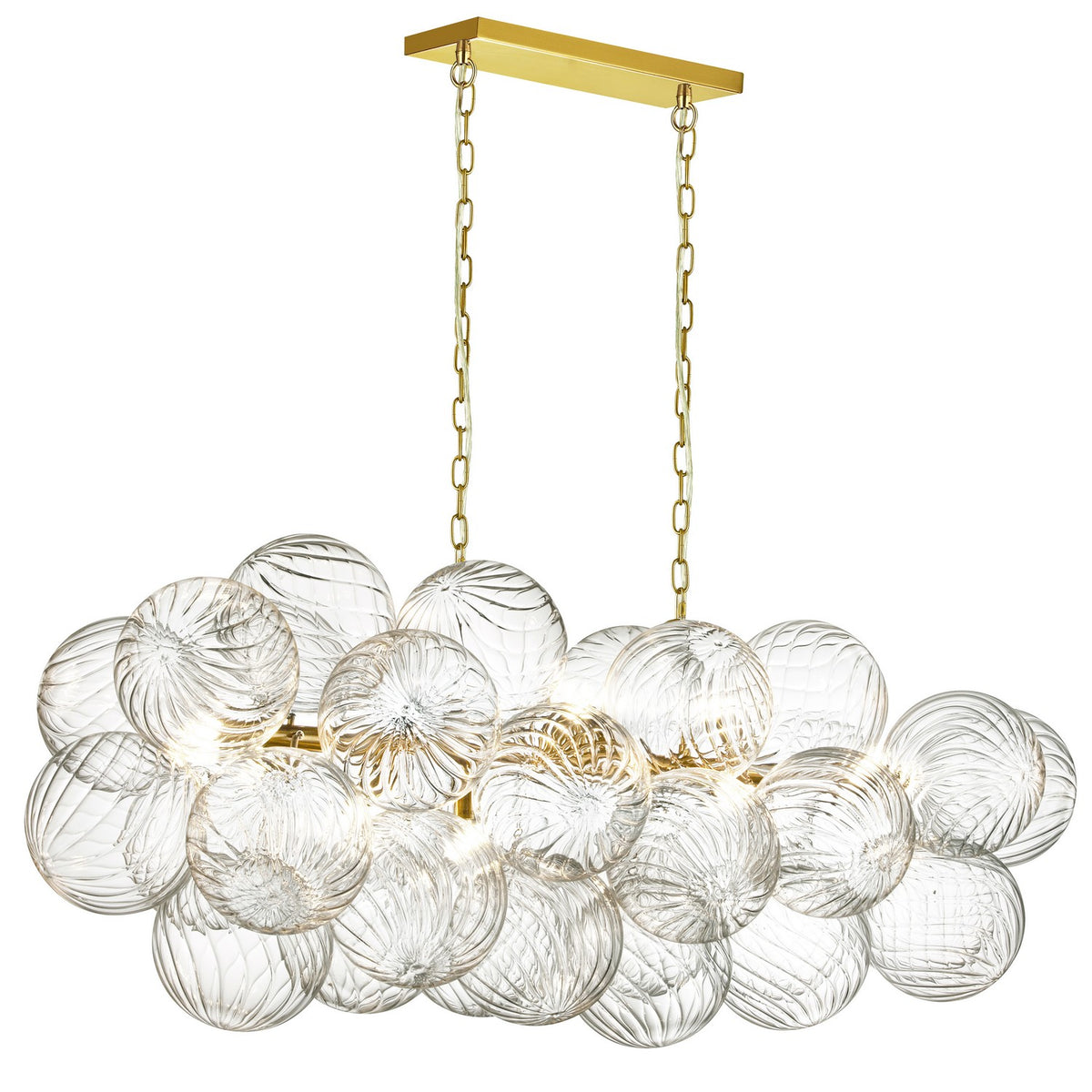 Suspension linéaire Charlize Transparent / Laiton vieilli – vue 2