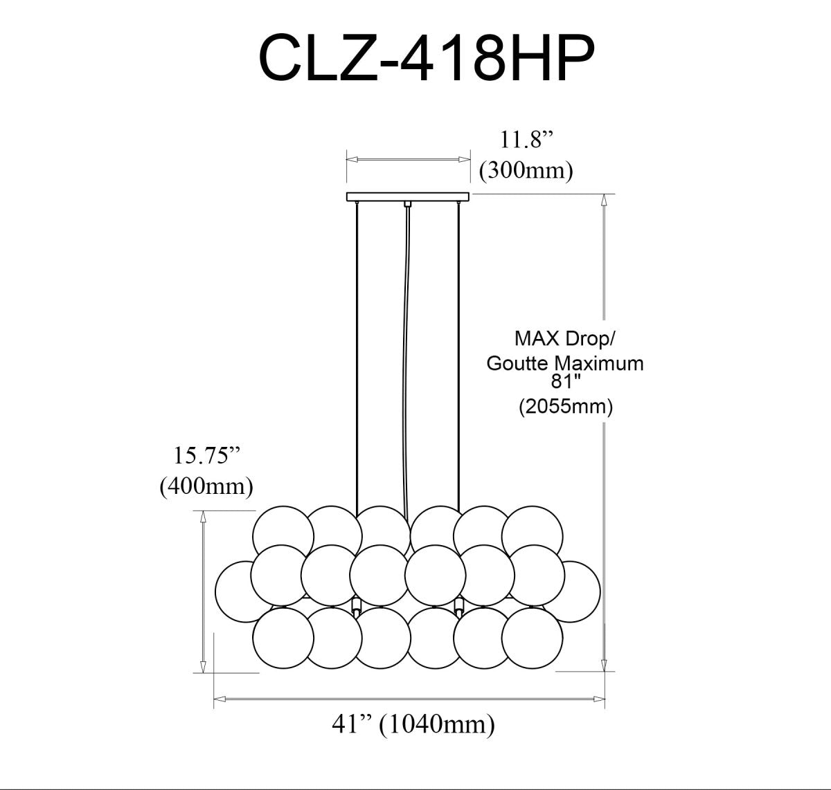 Suspension linéaire Charlize - Laiton vieilli by Dainolite | Luminaires & cie