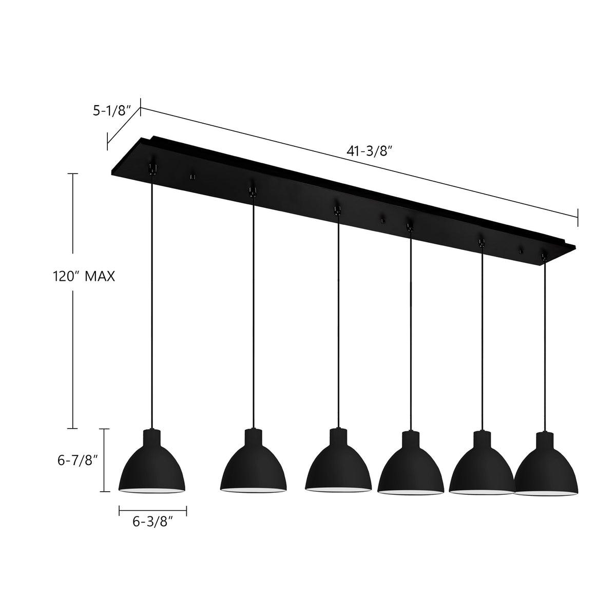 Suspension linéaire Chroma Nickel brossé, 42" – vue 2