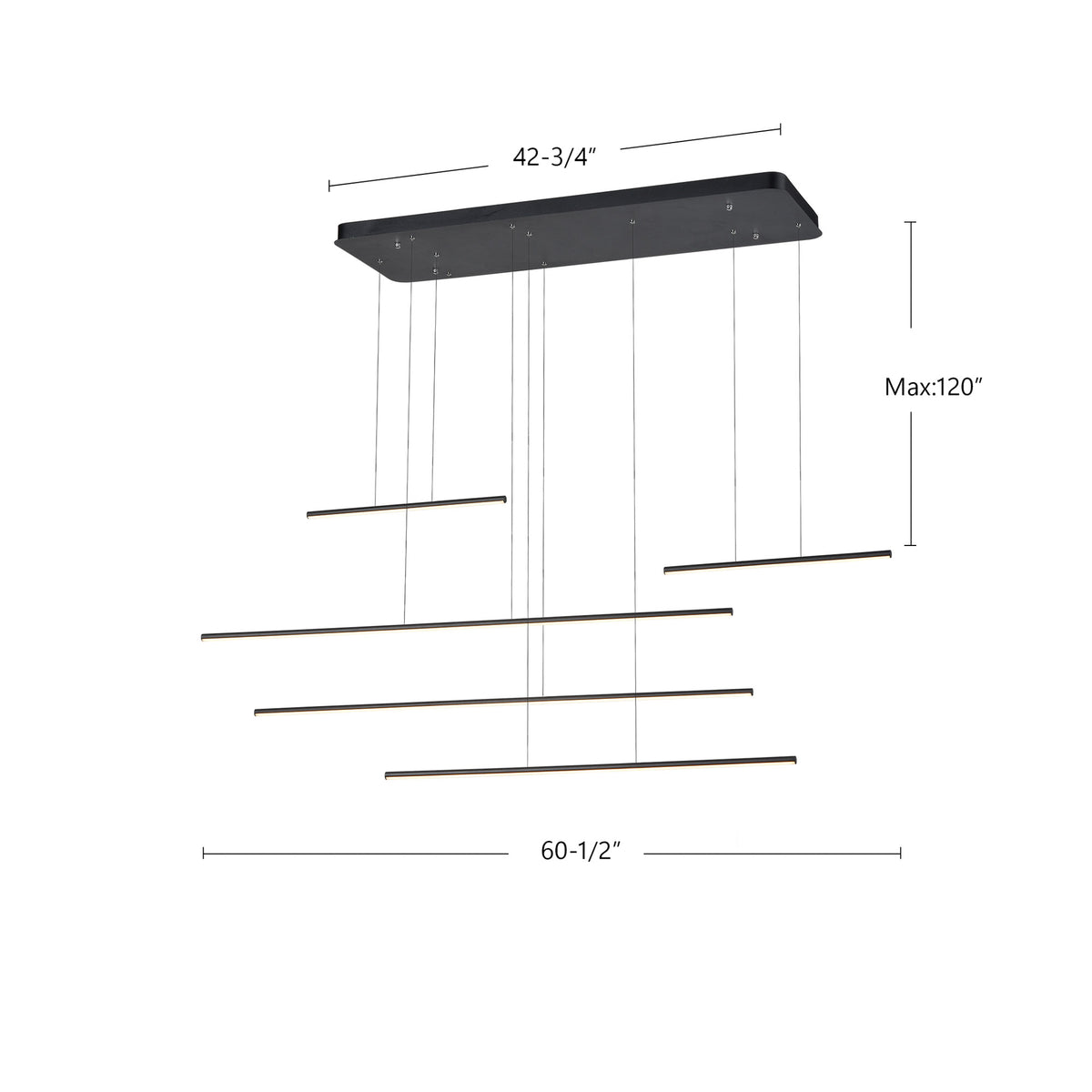 Suspension linéaire Chute Motion Blanc – vue 4