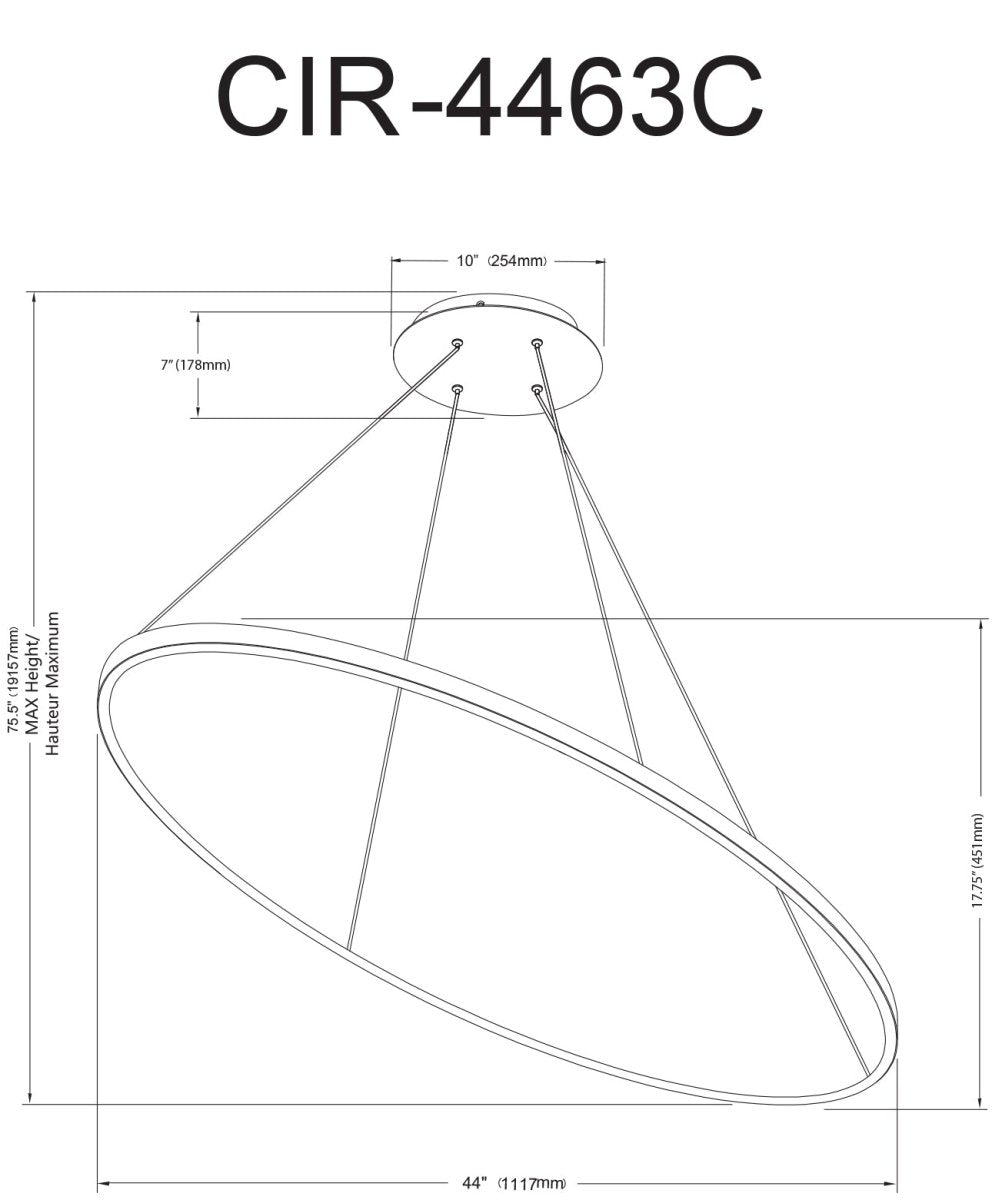 Suspension linéaire Circulo - Laiton vieilli by Dainolite | Luminaires & cie