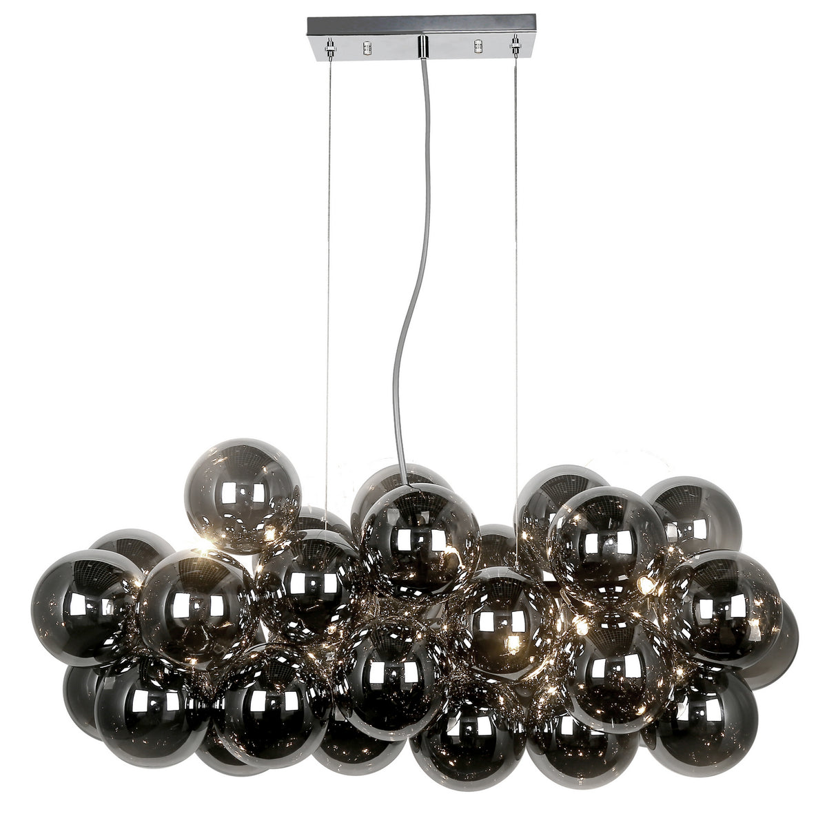 Suspension linéaire Comet Fumé, Chrome poli – Dainolite