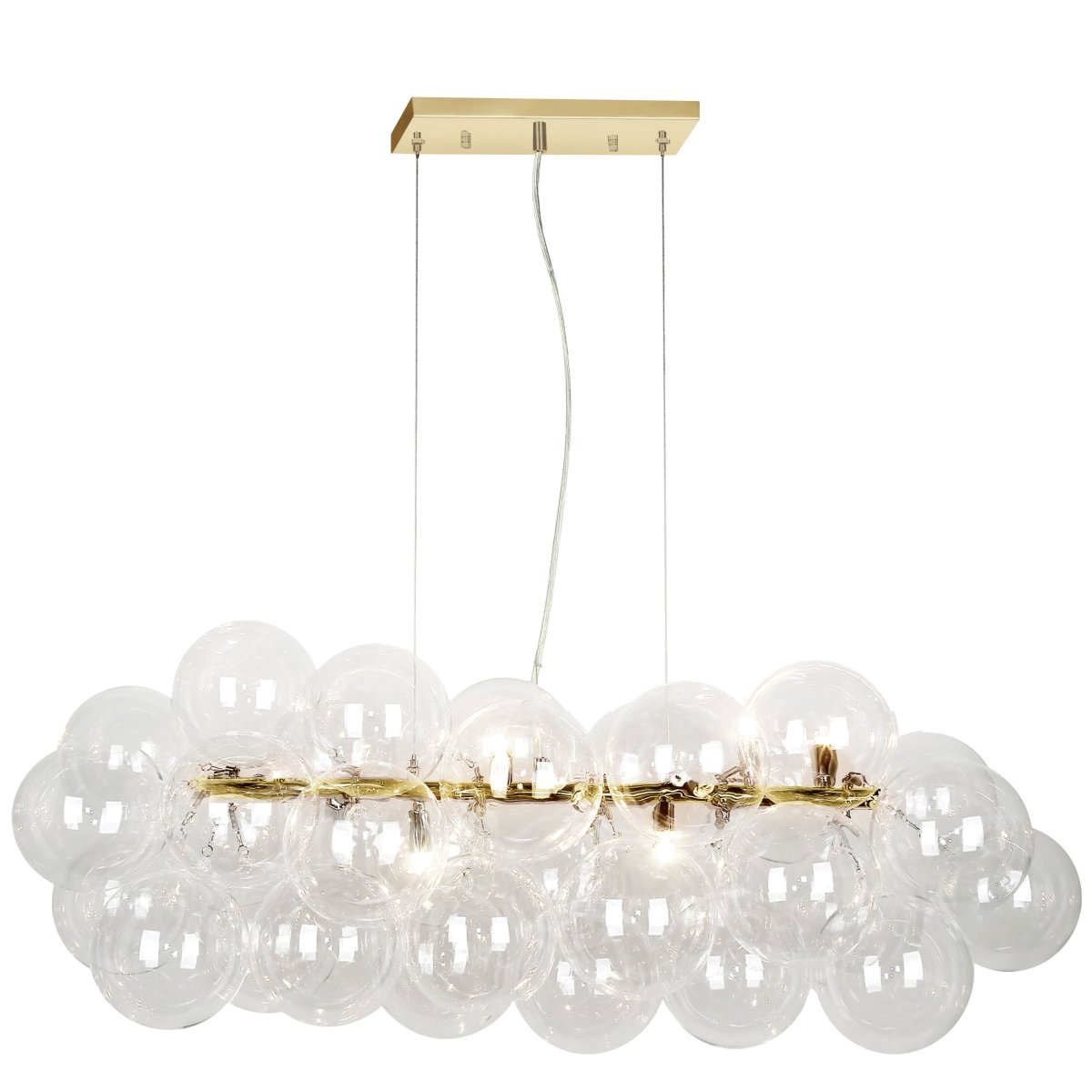 Suspension linéaire Comet - Laiton vieilli Clair by Dainolite | Luminaires & cie